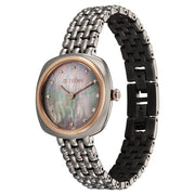 Titan 95241KM02 Purple Aura watch with grey dial and black strap, official product view 3