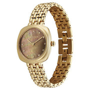 Titan 95241YM01 Brown Mother of Pearl dial watch with Golden Stainless Steel strap, official product gallery image 3