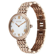 Titan 95243WM01 Purple Aura watch with mother of pearl dial and rose gold strap, official product view 3