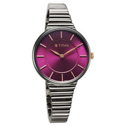 Titan 95245KM01 Purple dial watch with Grey Stainless Steel strap, official product gallery image 2