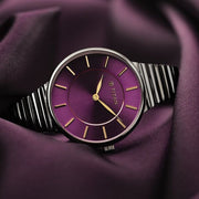 Titan 95245KM01 Purple dial watch with Grey Stainless Steel strap, official product gallery image 3
