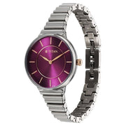 Titan 95245KM01 Purple dial watch with Grey Stainless Steel strap, official product gallery image 4