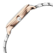 Titan 95247KM03 white dial watch with brown strap, alternate view of the watch and bracelet
