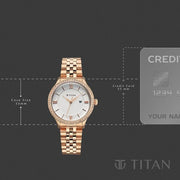 Titan 95247WM01 33mm watch for women with white dial