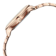 Titan 95247WM02 white dial watch with rose gold strap, alternate view of the watch and bracelet
