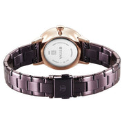 Titan 95248KM01 TGIF Quartz Analog Watch with Brown Dial and Purple Stainless Steel Strap for Women - caseback view