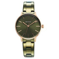 Titan 95248KM03 TGIF Quartz Analog Watch with Green Dial and Green Stainless Steel Strap for Women