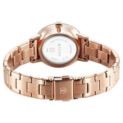 Titan 95248WM01 TGIF Quartz Analog Watch with Brown Dial and Rose Gold Stainless Steel Strap for Women - caseback view