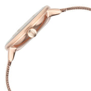 Titan 95248WM02 TGIF Quartz Analog Watch with Mother of Pearl Dial and Rose Gold Stainless Steel Strap for Women - side profile
