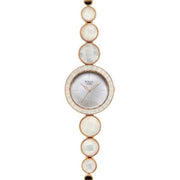 Titan 95250WM01F Raga Power Pearls women's watch with mother of pearl dial and rose gold metal strap, dial and strap view