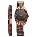 Titan 95254QM01F Raga Memoirs Quartz Analog Watch with Mother of Pearl Dial and Brown Metal strap for Women 27.50mm
