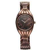 Titan 95254QM01F Raga Memoirs women's watch with mother of pearl dial and brown metal strap, alternate view