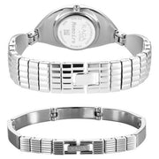 Titan 95254SM01F Raga Memoirs women's watch with silver dial and silver metal strap, additional product view