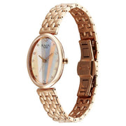 Titan 95258WM01F Raga Memoirs women's watch with mother of pearl dial and rose gold metal strap, watch detail