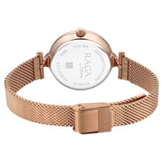 Titan 95268WM01 Raga Showstopper women's watch with rose gold dial and rose gold metal strap, caseback and rose gold mesh strap