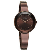 Titan 95276QM01 close view of the brown dial and round case