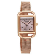 Titan 95298WM01 Horizon Quartz Analog Watch with Pink Dial and Rose Gold Stainless Steel Strap for Women - alternate front view