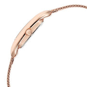 Titan 95298WM01 Horizon Quartz Analog Watch with Pink Dial and Rose Gold Stainless Steel Strap for Women - side profile