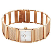 Titan 95300WM01 Raga Ethereal women's watch with white mother of pearl dial and rose gold stainless steel strap, watch detail