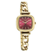 Titan 95302YM01 maroon dial quartz analog watch for women