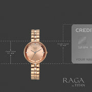 Titan 95310WM01F 31mm case watch with rose gold dial