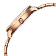 Titan 95314WM01 Purple Glamour Quartz Analog Watch with Mother of Pearl Dial and Rose Gold Stainless Steel Strap for Women - side profile