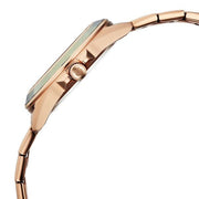 Titan 95315KM03 Purple Glamour Quartz Multifunction Watch with Green Dial and Rose Gold Stainless Steel Strap for Women - side profile