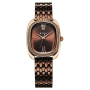Titan 95317KM01 Purple Glamour Quartz Analog Watch with Brown Dial and Brown Stainless Steel Strap for Women - alternate front view