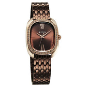 Titan 95317KM01 Purple Glamour Quartz Analog Watch with Brown Dial and Brown Stainless Steel Strap for Women - angled view