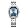 Titan 95317SM01 Purple Glamour Quartz Analog Watch with Blue Dial and Silver Stainless Steel Strap for Women - front view