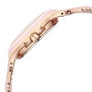 Titan 95325KD01 Purple Glamour Quartz Multifunction Watch with Mother of Pearl Dial and Two-Tone Ceramic and Stainless Steel Strap for Women - side profile