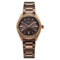 Titan 95326KM02 Purple Glamour Quartz Analog with Date Watch with Brown Dial and Brown Stainless Steel Strap for Women 32mm
