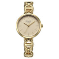 Titan 95353YM01 Raga Showstopper Quartz Analog Watch with Champagne Dial and Gold Metal Strap for Women 32mm