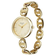 Titan 95353YM01 women's watch with gold metal strap