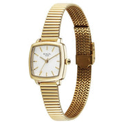 Titan 95355YM01 women's watch with golden strap and round case