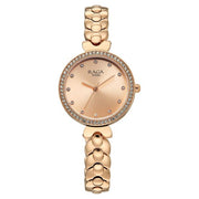 Titan 95357WM01 Raga Showstopper women's watch with rose gold dial and rose gold metal strap, front view
