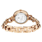 Titan 95361WM01 Raga Showstopper women's watch with silver dial and rose gold metal strap, caseback and bracelet