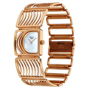 Titan 95375WM01F Raga Ethereal women's watch with mother of pearl dial and rose gold stainless steel strap, front view