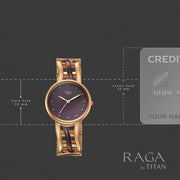 Titan 95388KM01 32mm case watch with brown dial