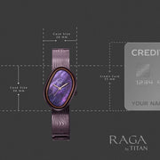 Titan 95390QM01 product image showing the watch case dimensions