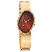 Titan 95390WM01 amber brown dial quartz analog watch for women