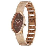 Titan 95390WM01 women's watch with rose gold metal strap
