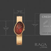 Titan 95390WM01 26mm case watch with amber brown dial