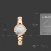 Titan 95398WM01 Mother of Pearl dial watch with Rose Gold Stainless Steel strap, official product gallery image 4