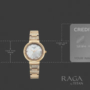 Titan 95419WM01 women's watch with rose gold strap and round case