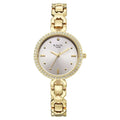 Titan 95420YM01 Raga Spotlight Quartz Analog Watch with Silver Dial and Golden Metal Strap for Women 30mm