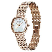 Titan 95421WM01 Raga watch angled view showing the dial and metal bracelet