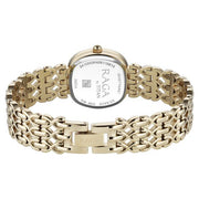 Titan 95421YM01 Raga Spotlight women's watch with white dial and golden metal strap, caseback and golden bracelet