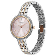 Titan 95424KM01 angled view showing the two-toned metal bracelet