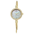 Titan 95425YM01 Raga Spotlight Quartz Analog Watch with White Dial and Gold Metal Strap for Women 27mm